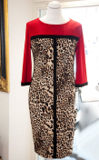 rotes Kleid mit Leopardenprint von Ribkoff